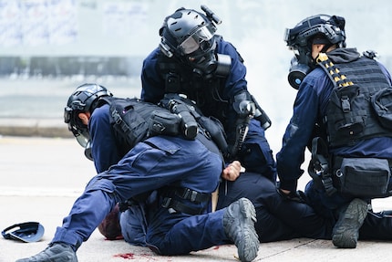 Laut China nie passiert: Polizeigewalt im Chater Garden in Hong Kong am 19. Januar 2020.
