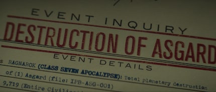 Die Zerstörung Asgards, dokumentiert in einer TVA-Akte.