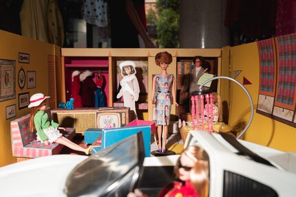 Mattel’s first Barbie house from 1961. At that time, it was completely made of cardboard.