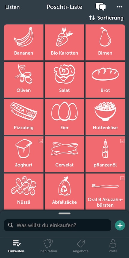 Ich gehe mit der «Bring»-App einkaufen ...