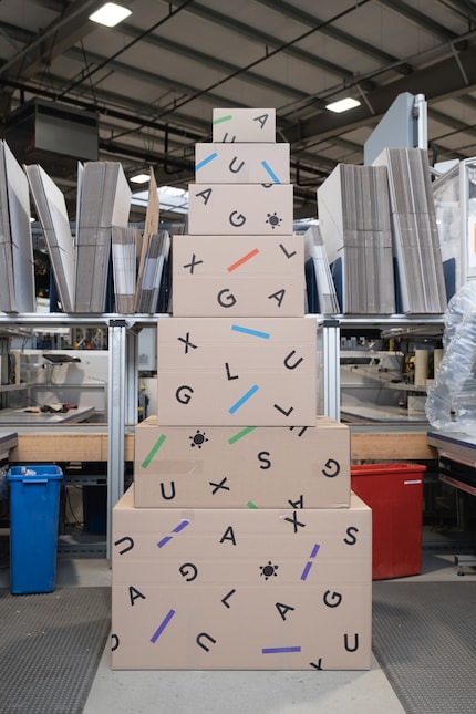 Playful: our new delivery boxes.