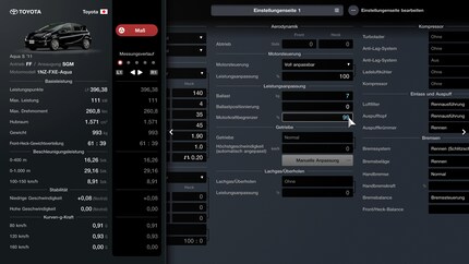 Mit Ballast und Motorkraftbegrenzer sorgt ihr dafür, dass euer Auto den Regeln des Events entspricht.