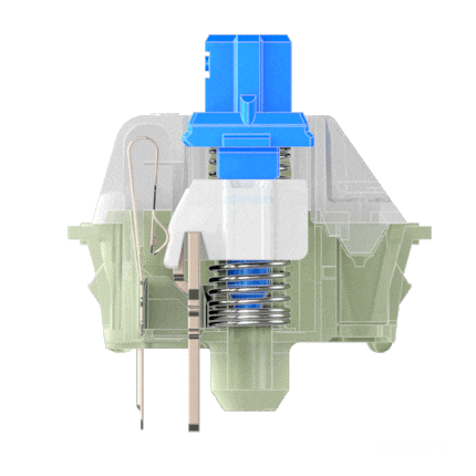 So funktioniert der Click-Jacket-Mechanismums beim Cherry MX Blue Switch.
