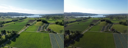 DJI, links normal, rechts hochauflösend