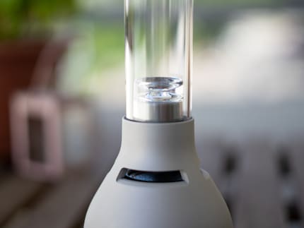 You’ll find the small LED bulb at the bottom of the glass tube.