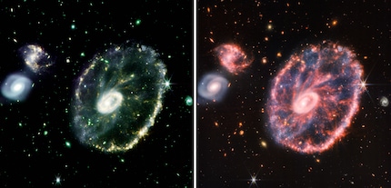 Both my image (left) and NASA’s (right) are a combination of different images from the NIRCam and MIRI.