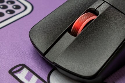 Only the mouse wheel is lit up on the Asus ROG Harpe Ace Aim Lab Edition.