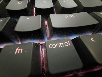 The wide-angle camera reveals that my keyboard desperately needs a clean.