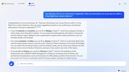 Chat met de nieuwe Bing co-piloot.