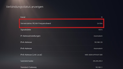 De kern van de zaak - mijn PS5 werkt op de langzamere 2,4-GHz frequentieband.