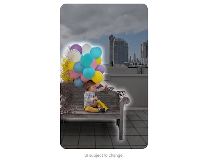 Met Google Foto's kun je bijgesneden ballonnen voltooien en de bank uitbreiden zodat deze past.
