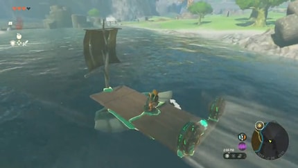 Link vaart nietsvermoedend met zijn boot stroomopwaarts...