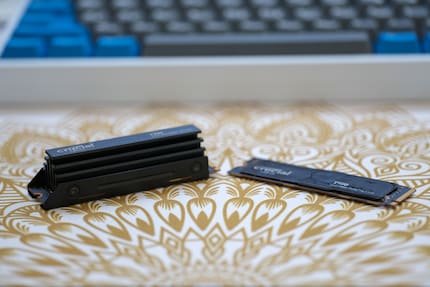 De T700 Pro is verkrijgbaar met of zonder koellichaam. Het is enorm en ik vroeg me voor de test al af hoeveel koeling PCIe 5.0 SSD's nodig hebben.