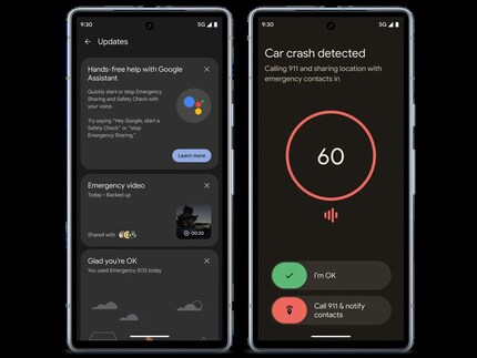 The Google Assistant is integrated into safety functions.