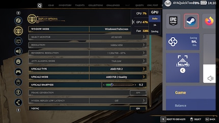 If I change the resolution, I have to restart the device; otherwise the quick menu is cut off.