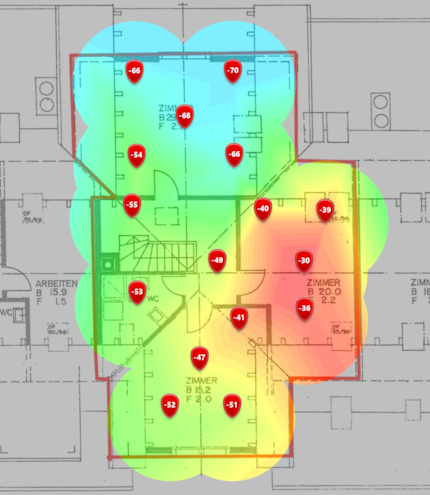 5 GHz signaalniveau op de bovenste zolder