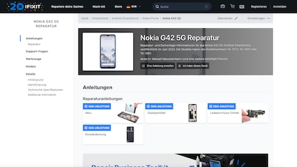 Je kunt reparatie-instructies vinden op iFixit en de reserveonderdelen meteen bestellen.