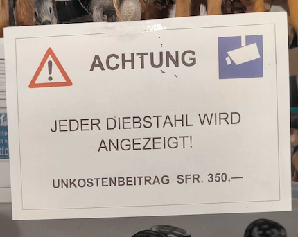 Eine Warnung an potentielle Langfinger.