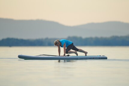 Mountain climbers op het water: deze oefening is echt iets.