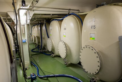 The shampoos are stored in these large tanks.