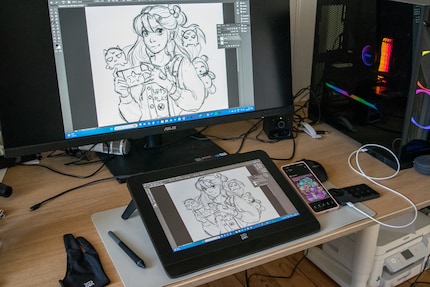 Mijn eerste schets met de tablet is klaar.