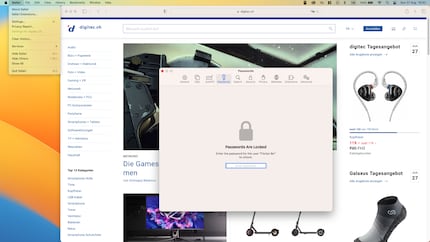  Met Safari kun je alleen de (versleutelde) wachtwoordmanager met het wachtwoord voor de Mac openen. Met andere browsers kun je de opgeslagen services in ieder geval gedeeltelijk zien zonder wachtwoord.