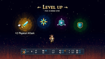 You can distribute additional status points as you level up.