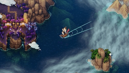 As befits a 90s RPG, you also explore the world with a ship.