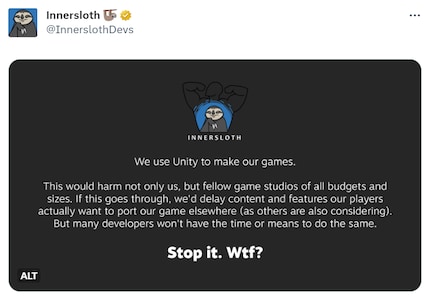 «Stop it. Wtf?» writes Innersloth («Among Us») on X.