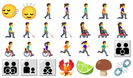 An overview of the new and changed emojis.