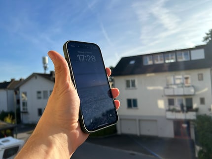 Zelfs in fel zonlicht kun je de display-inhoud nog zien.
