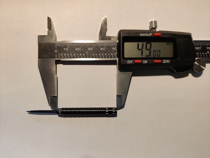 De vaten hebben een lengte van 49 millimeter.