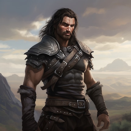 Magic The Gathering Planeswalker Garruk in a leather harness