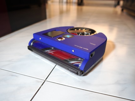 The sleek robot vacuum is instantly recognisable as a Dyson.