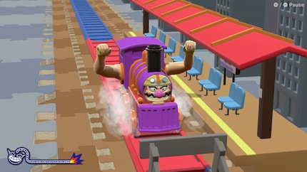 Hier zwaai ik met mijn armen om een locomotief in beweging te krijgen.