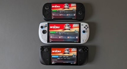 De schermkleuren van het Steam Deck zijn het meest gedempt van het stel. De Ayaneo 2 en de Ayaneo KUN hebben aanzienlijk rijkere contrasten.