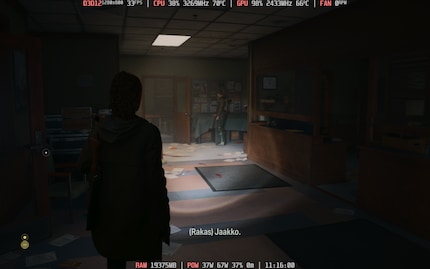 Even voor de KUN is Alan Wake 2 te veel van het goede. Het spel loopt maar half soepel, met minimale details en een lage resolutie. 