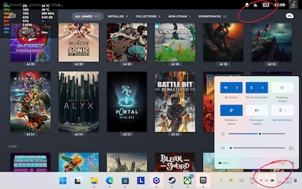 Steam and Windows regularly show different battery levels.