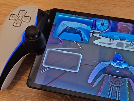 Als ik het scherm aanraak, verschijnen er virtuele touchpads aan de linker- en rechterkant.