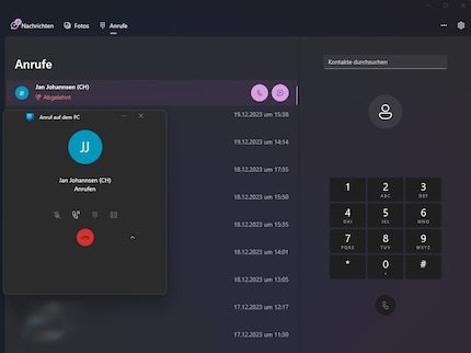 Accepteer telefoongesprekken op de pc of start ze vanaf de pc.