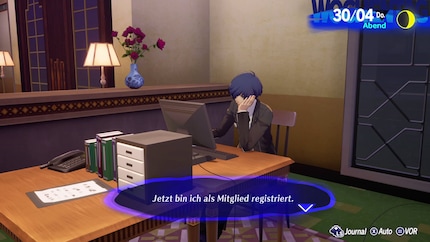 Triviale activiteiten slepen het spel uit. Hier heb ik me geregistreerd als lid van een restaurant.