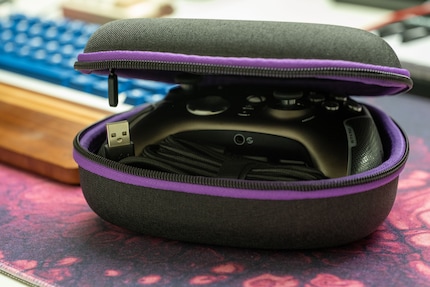 The controller is well protected in its hard case.