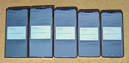 Vijf Samsung modellen moeten het tegen elkaar opnemen in de geteste benchmarktest.