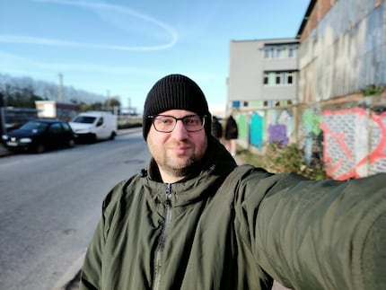 The background is blurred while the person is sharp.