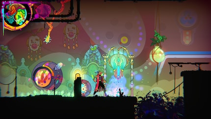 It takes me a while to figure out what to do with the machine (to the right of my character) and the eyeball (to the left).