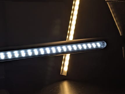 Du kannst bei allen Lampen die Lichttemperatur einstellen: von kalt bis warm.