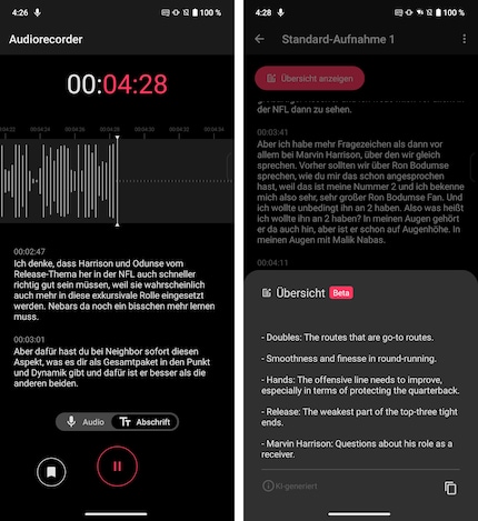 Het transcript is fatsoenlijk, maar de samenvatting door de AI niet.
