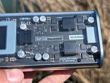 The transparent casing provides a clear view of the circuit board.