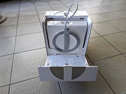 You can store everything in the docking station.