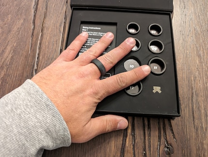 The safest way to find the right ring is to try on a plastic sample.